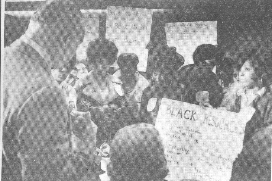 1971 Demonstrators at the office of Providence Police Chief Walter McQueency
