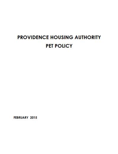 PHA Pet Policy